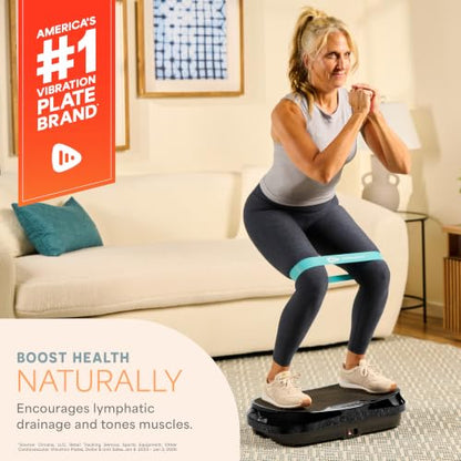 Lifepro Waver Mini Vibration Plate Exercise Machine with Resistance Bands - color: Black