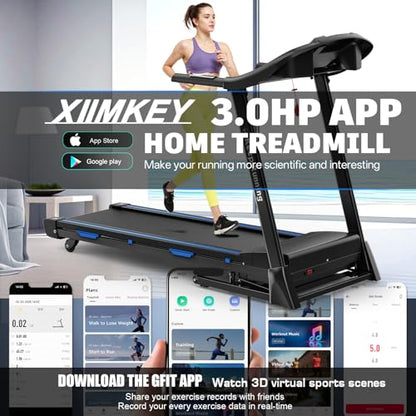 Treadmills for Home with Incline, 16in Wide Belt, App, Bluetooth, 8.5 MPH Walking Pad Treadmill Running Machine 330 Lbs Capacity, Pulse Heart Rate Sensor, 3.5HP Quiet Brushless Motor - color: GREEN
