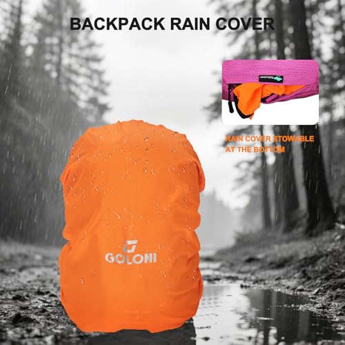 Goloni 45L Foldable Hiking Daypack, Lightweight Water‑Resistant Backpack - color: Rose