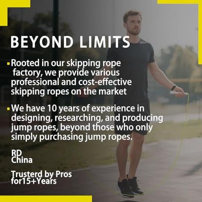 10,000-Drop Unbreakable Jump Rope, 5mm PVC Adjustable Speed Rope with Ergonomic PP Handles for Boxing, HIIT & Home Gym - color: Black+Black
