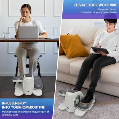 Under Desk Elliptical Exercise Machine, Electric Ellipse Leg Exerciser as Seen on TV for Seniors with Remote Control & 12 Level Speeds, Portable Quiet Seated Pedal Exerciser Machine for Home Office