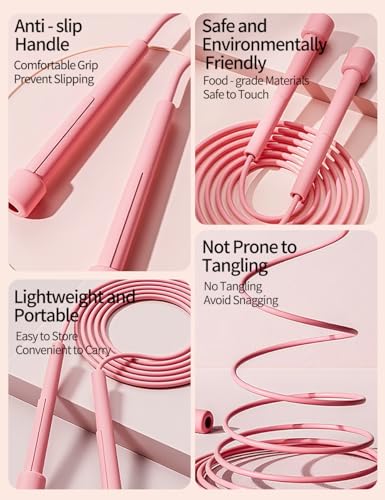 2PCS Jump Rope for Fitness - color: black and pink