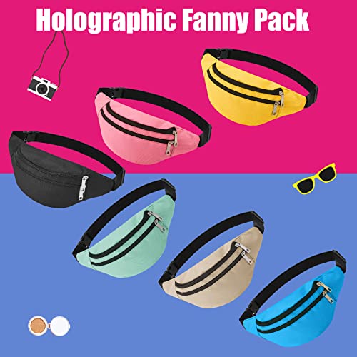 Tessco 20 Pcs Fanny Pack Bulk 80s 90s Waist Pack Sport Lightweight Belt Bag Running Waist Bag with Adjustable Belt and 2 Zippers for Women Men Travel Running Phone Holiday Gift