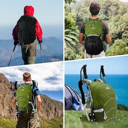 IX INOXTO 20L Hydration Backpack, Waterproof Hiking Internal Frame Backpacks with 2L Hydration Water Bladder and Rain Cover for Men, Lightweight Travel Daypack for Cycling,Camping,Ski (dark green) - color: Dark Green