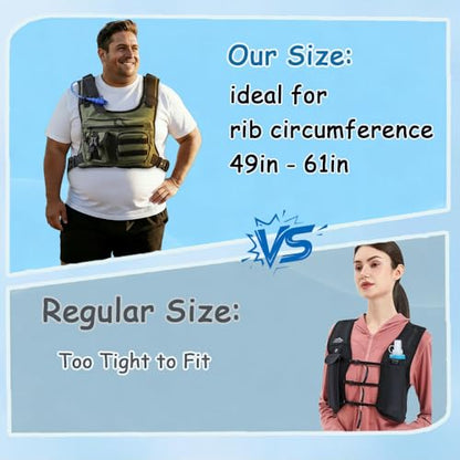 King Mills Plus Size Hydration Trail Running Vest with Water Pouch
