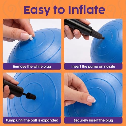 Hurtle Peanut Shaped Exercise Ball, Yoga Active Seat, Bounce Balance Desk Chair, Wiggle Flexible Sitting Ball for Kids, Boys, Girls and Adults - color: Blue
