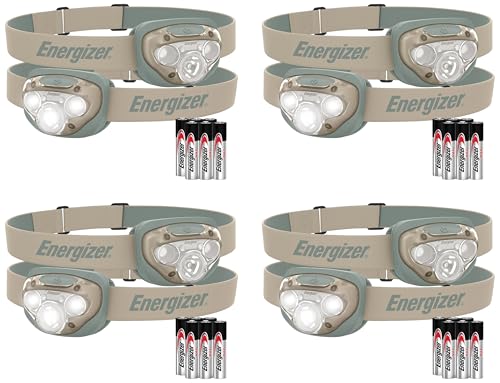 Energizer LED Headlamp PRO, IPX4 Water Resistant Headlamps, High-Performance Head Light for Outdoors, Camping, Running, Storm, Survival LED Light for Emergencies (Batteries Included) | (Pack of 8) - color: Green/Tan, size: 8-Pack