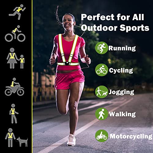 Reflective Vest, High Visibility Safety Vest Straps Reflective Gear for Night Running Walking Cycling for Men Women Kids - color: Purple