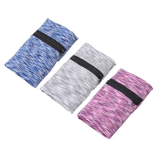 PATIKIL Wrist Pouch Wrist Wallet Sports Wristband Wallets with Zipper Pocket for Running Jogging Hiking Cycling Yoga - color: Blue Light, Gray, Purple