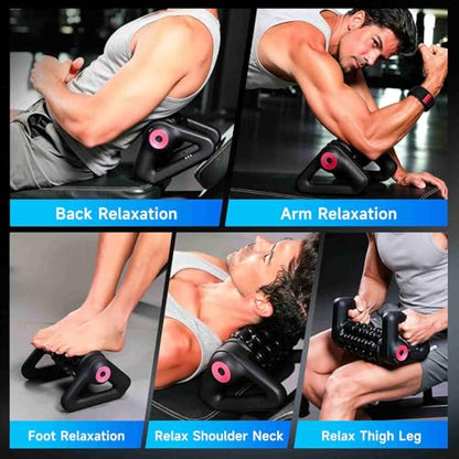 Electric Rolling Percussive Massager for Post-Exercise Muscle Relaxation, Deep Tissue Massager for Legs, Calves, Glutes, Back, Arms & Feet, Handheld Cordless Rolling Tool, 5-Speed Fitness Relaxation