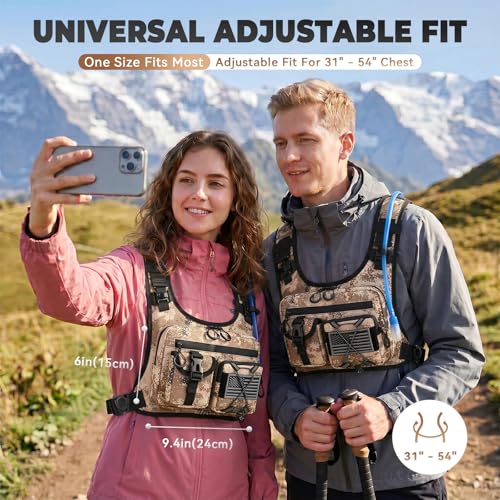 Criuage USA Patent Running Hydration Vest Backpack, Lightweight Chest Pack with 2.0L Water Bladder Bag Daypack for Hiking Running Cycling Race Marathon for Women Men - color: Cakhaki