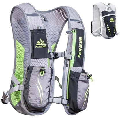Azarxis Hydration Running Vest Backpack Pack 5L 5.5L for Women and Men Jogging Trail Race Marathon Cycling Hiking - color: Gray