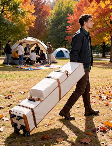Wheeled Canopy Tent Storage Bag for 10x10x63 Inch Pop Up Canopy, Heavy Duty Rolling Carry Bag with Handles & Zipper, Waterproof Oxford Fabric Replacement Tent Bag for Instant Canopy - size: 10*10*63in
