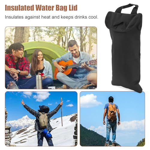 BOXOB Water Bladder Insulator Bag with Cleaning Kit, Oxford Cloth Hydration Insulation Sleeve Cover Cooler Accessories for 2L Hydration Bladder for Hiking Camping (Black, No Water Bag Included)