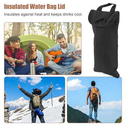 BOXOB Water Bladder Insulator Bag with Cleaning Kit, Oxford Cloth Hydration Insulation Sleeve Cover Cooler Accessories for 2L Hydration Bladder for Hiking Camping (Black, No Water Bag Included)