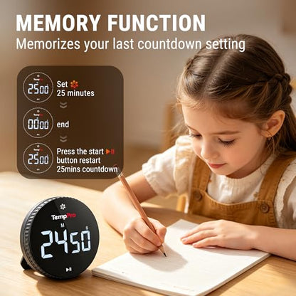 TempPro Magnetic Kitchen Timers for Cooking, Digital Timer for Kids Teacher