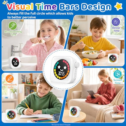 Visual Timer for Kids ADHD, 99-min Digital Countdown/Stopwatch Timer, White - color: White
