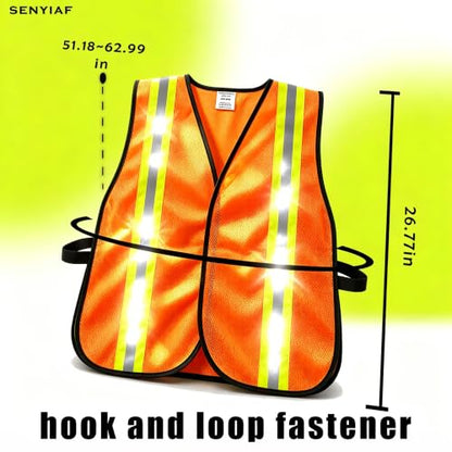 Lightweight Reflective Mesh Safety Vest with Hook and Loop - color: Orange 12p