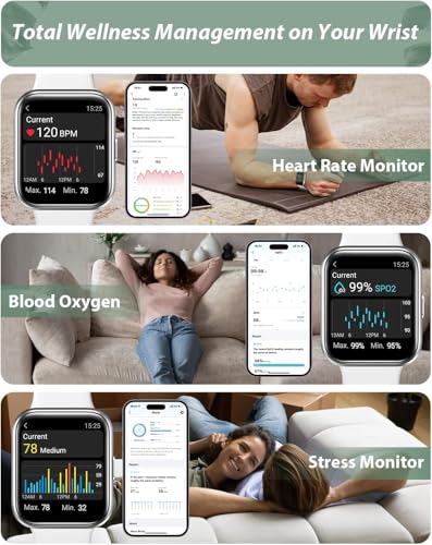 Smart Watch for Women Android & iPhone, Alexa Built-in, 1.8" Touch Screen Fitness Tracker with Answer/Make Calls, IP68 Waterproof Heart Rate/Sleep/SpO2 Monitor, Pedometer, 100+ Sport Modes, White - color: Light White