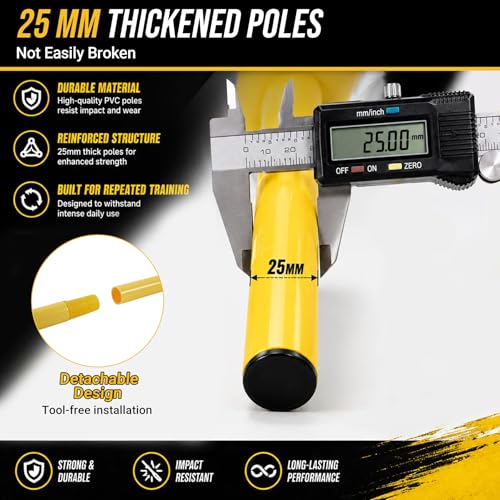 Neoaider 2-in-1 Adjustable Agility Hurdles & Training Poles, Set of 3/6