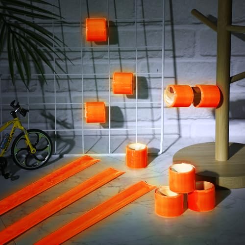 Halloscume Reflective Arm Snap Band 15.75 in Slap Bracelets - color: Orange