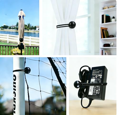 ZOAN 25Pcs Ball Bungee Cord, 6 Inch Heavy Duty Bungie Cord Balls Tarp Tie Down Camping Bungee Balls, for Tents, Wires Hoses Patio Umbrellas Awing (Black) - size: 6 inch