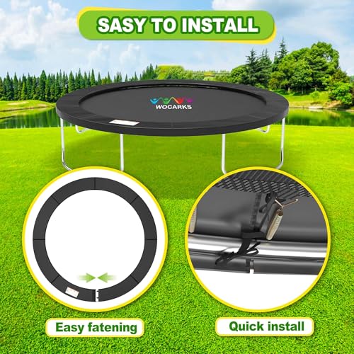 Waterproof Trampoline Spring Cover,Safety Pad Replacement 10-16ft - color: Black, size: 12FT