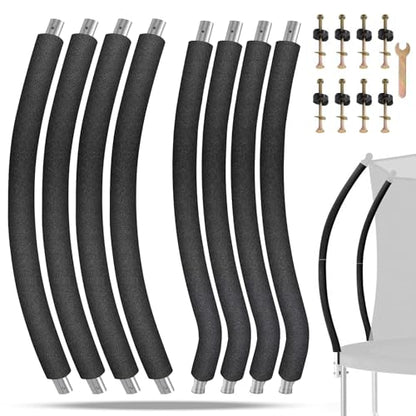 Trampoline Poles Replacement for Skywalker Or Jumpzylla Trampoline Net - style: For Jumpzylla 8&10ft-4xUpper+4xLower Tube