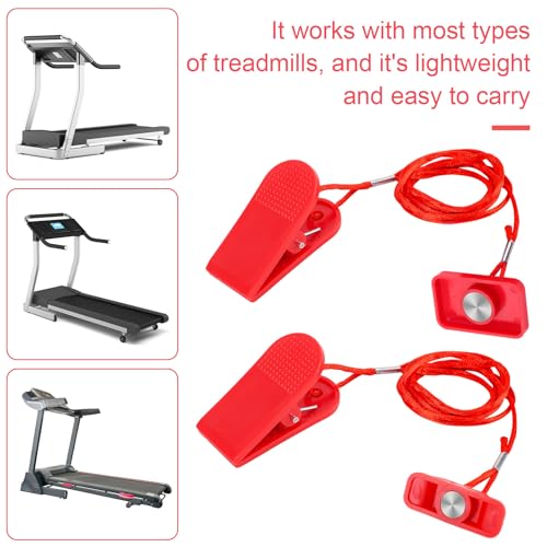 Gosknor 2pcs Treadmill Magnet Safety Key, Magnetic Safety Switch Clip Universal Treadmill Emergency Stop Magnet Running Machines Replacement Parts Accessories - style: Style E