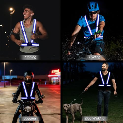 3PCS Reflective Vest Running Gear - color: Blue X3