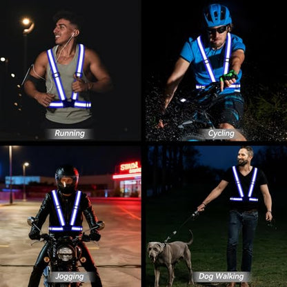 3PCS Reflective Vest Running Gear - color: Blue X3