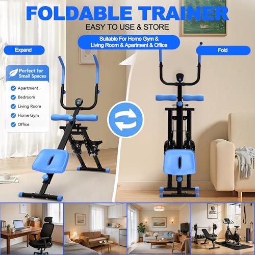 KINMAC 2 in 1 Stair Stepper & Ab Workout Machine - color: Black Blue