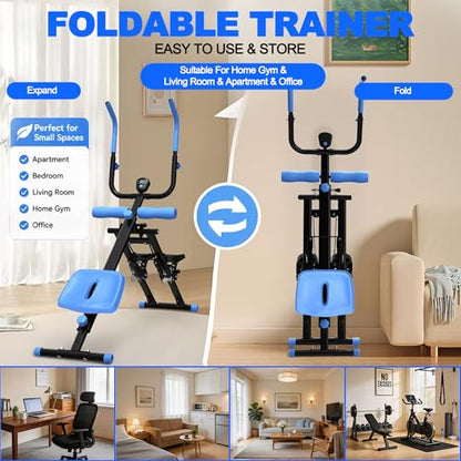 KINMAC 2 in 1 Stair Stepper & Ab Workout Machine - color: Black Blue