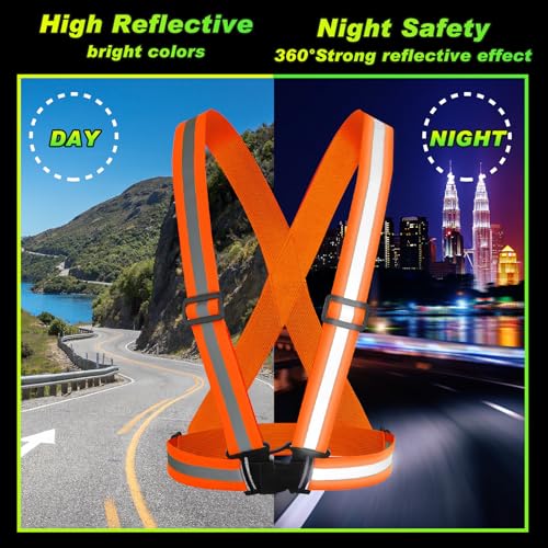 Hercicy Reflective Vest High Visibility Safety Vests Bulk - color: Orange