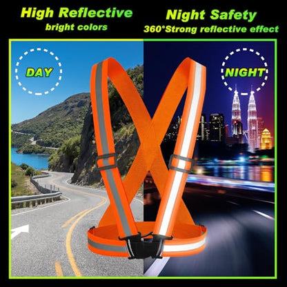 Hercicy Reflective Vest High Visibility Safety Vests Bulk - color: Orange
