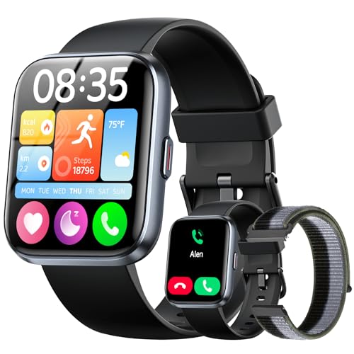 Smart Watches for Men (Android/iPhones), 120+ Sport Modes Fitness Tracker Watch with SpO2/Heart Rate Monitor, Steps/Sleep Tracker, 1.85" HD Smart Watch with Bluetooth Calls/Messages, 3ATM waterproof - color: Black