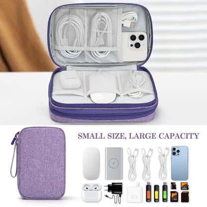 FYY Electronic Organizer, Travel Tech Pouch Bag, Large, Dark Purple - color: Dark Purple, size: 9.1 x 5.9 x 3.15 inches
