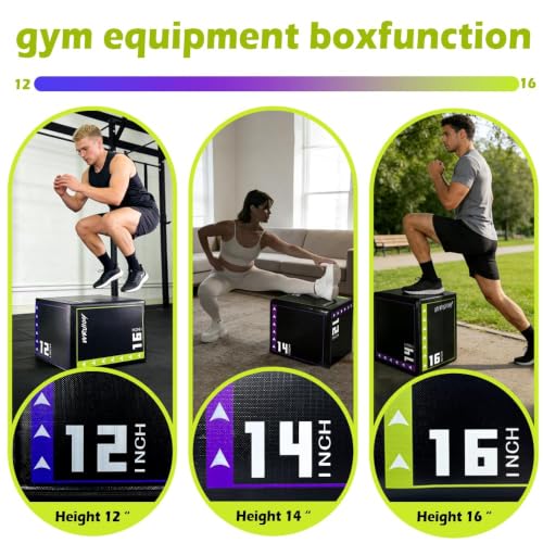 Versatile Non Slip Jump Box Exercise 3-in-1 Foam Plyometric Jump Box for Home Gym Training Fitness - color: White