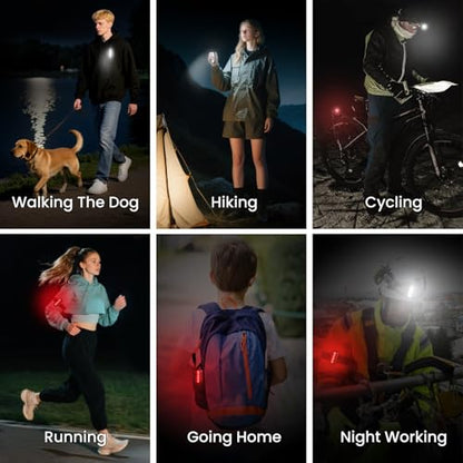 Taximi Super Bright Mini EDC Flashlight with Clip, 350LM, 4 Lighting Modes Running Lights for Runners, USB-C Rechargeable Small Clip on Flashlight for Camping, Hiking, Walking the Dog