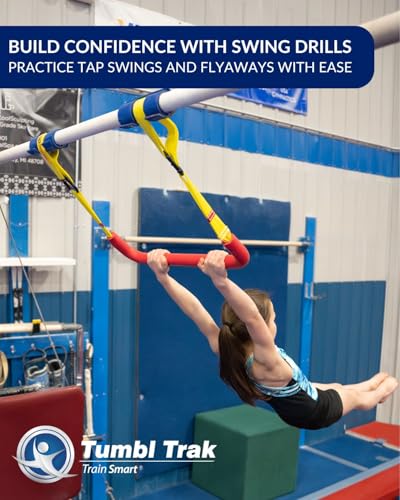 Tumbl Trak Adjustable Trapeze Bar - Indoor Trapeze Swing Bar for Kids - Gymnastics Swing Bar, Ninja Trapeze Accessories - Swing Set Trapeze