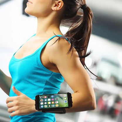 Universal Cell Phone Wristband Holder 360°Rotation Forearm Wrist Workout Sports Arm Band Fits Samsung Galaxy S25 S24 S23 S22 S21 S20 Ultra Plus Fe A25 A42 A05, Moto G Power Stylus Play 5G (Black) - color: Black