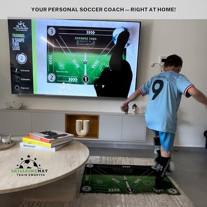 SkillZone Soccer Training Mat with Soccer Ball – Dribbling & Footwork Trainer | Indoor/Outdoor Soccer Training Kit with Interactive Video Hub, Grip Socks & Carry Bag | Control & Agility Practice - color: Flash Pink - Match Kit