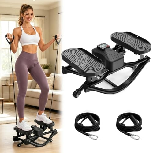 Rock Steppers for Exercise at Home 3D Motion Stair Stepper 350 LBS Capacity - color: Black