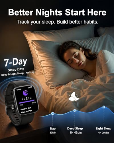 MorePro Health Fitness Tracker (Make/Answer Call), 24/7 Heart Rate Monitor with Blood Pressure, Blood Oxygen, Sleep Tracking, 120+ Sports Modes Smart Watch, Compatible with iOS Android