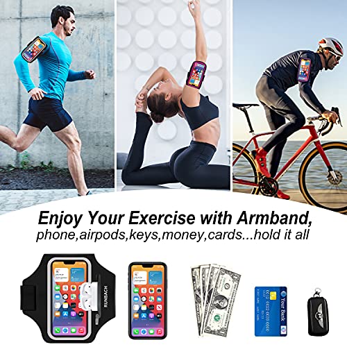 Armband for Samsung Galaxy S25/S24/S23/S22/S21/S20/S10/S9/S8,Galaxy A01/A8/A10e/A20e/A41/M01/Xcover 5,Water Resistant Sport Armband with Zipper Slot for Galaxy Buds (Black) - color: Black