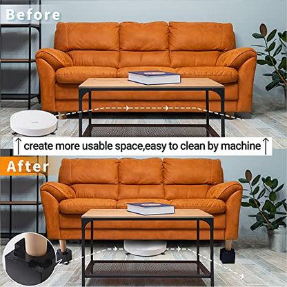 Wood Bed Risers with Non-Slip Rubber Pad, Stackable Furniture Risers Lift Heights 3.5 or 7 Inch Heavy Duty Risers for Sofa, Table, Couch Chair (8 Pack, Black) - color: Large Black 8pack