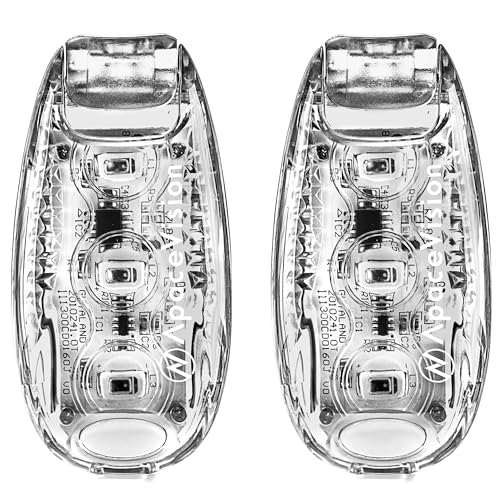 EverLightFX USB Rechargeable LED Safety Light (2 Pack) by Apace - Super Bright Bike Tail Light Works Brilliantly as Running Light for Joggers, Pets, Bicycle Strobe or Rear Clip On Lights - color: White