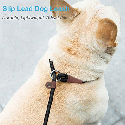 MayPaw Slip Lead Control Leash for Dogs No Pull, 13+ Colors Classic Dog Lead 7FT Pet Slip Leash, 1/4” Rope Leashes for Small Medium Animals (7ft*1/4", Dark Green) - color: dark green