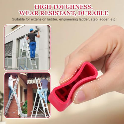 Cabilock Ladder feet Covers 4 Pack Non-Slip Ladder Foot Protective Covers for Extension Accessories Rubber Pads Replacement 2.16 X 1.49 X 0.98 in - color: 2.red