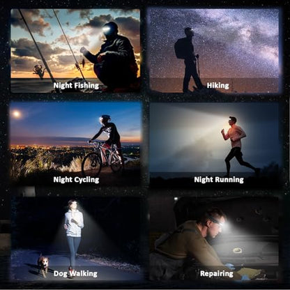 LED Rechargeable Headlamp 350 Lumen Bright Head Lamp Headlight 5 Pack - size: 5 Pack Black